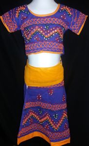 Kids Costumes to Hire - Indian - Purple & Orange Top, Skirt, Scarf
